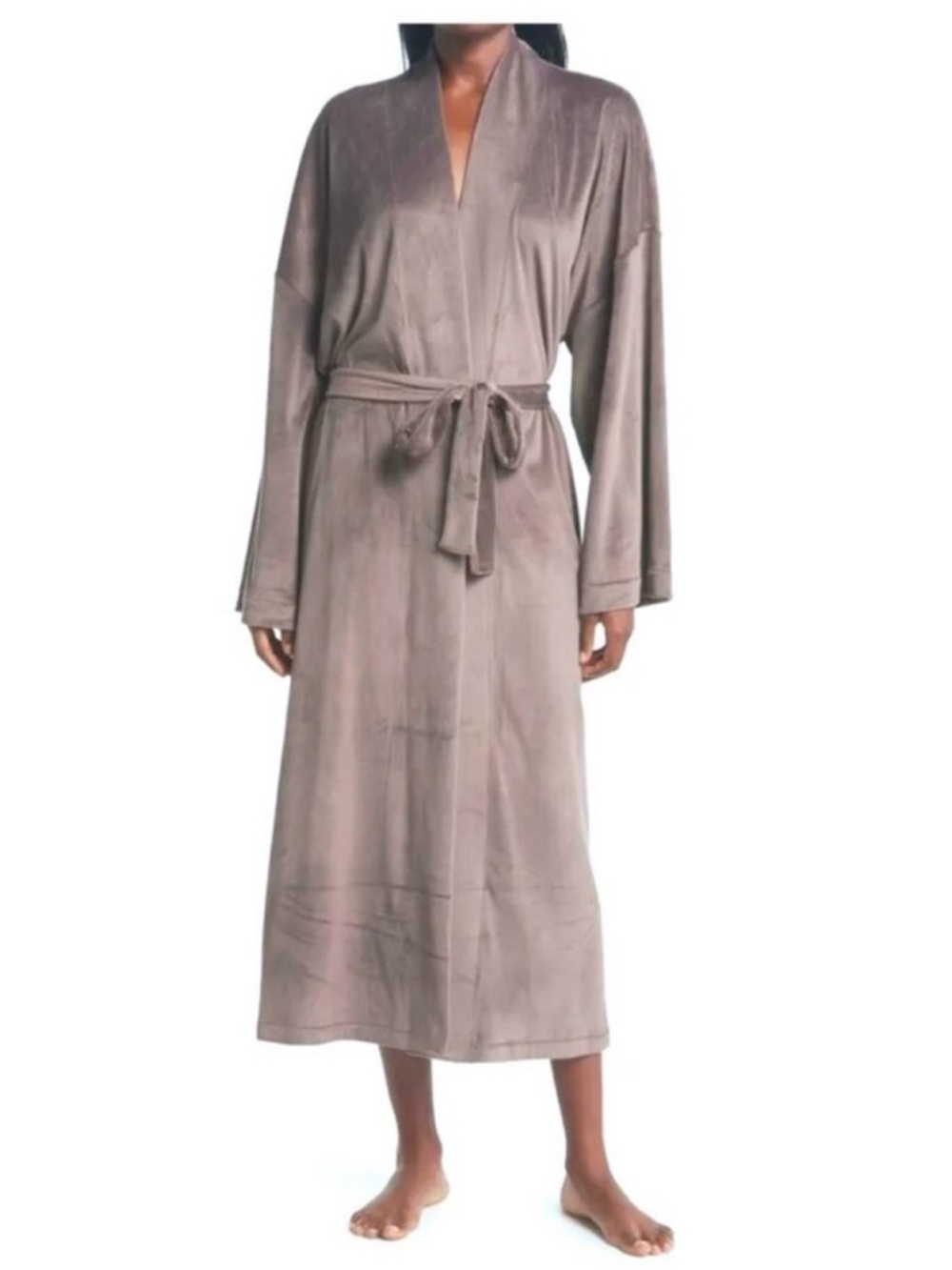 Skims Soft Gray Velvet/velour robe